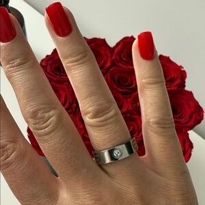 Cartier Silver Ring with Diamond Accent